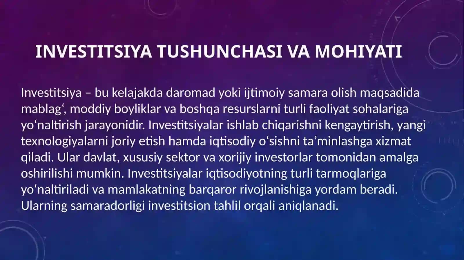Investitsion tahlil 4