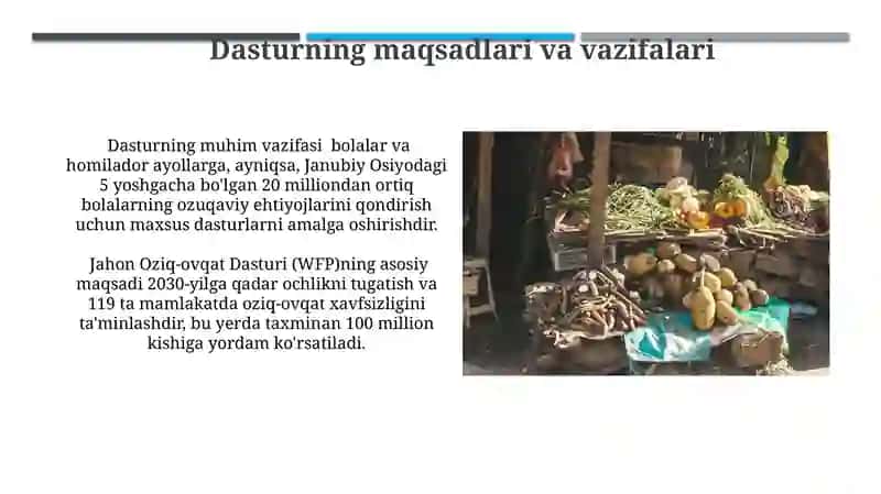 Жаҳон Озиқ-овқат Дастури 4