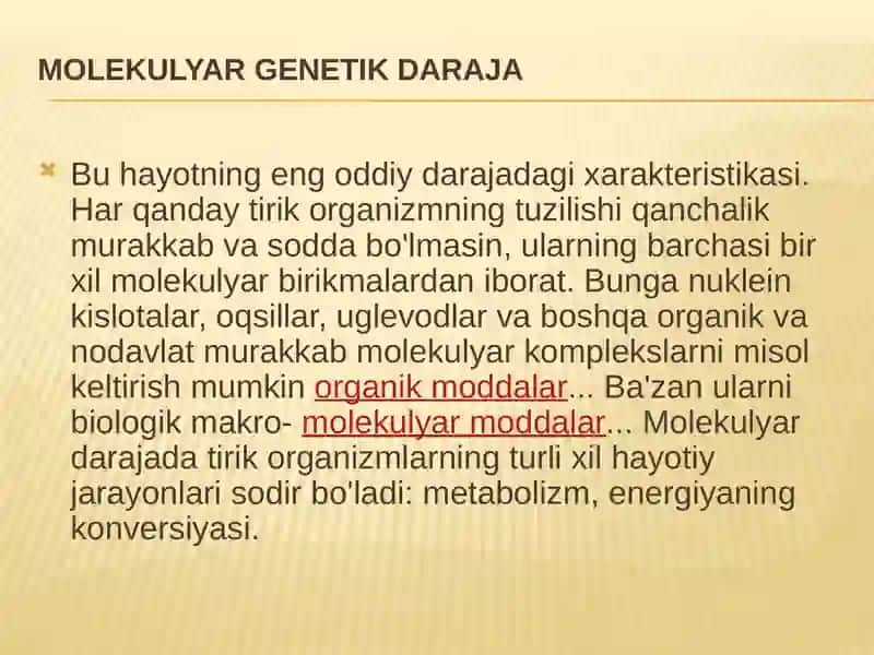 Biokimyo va molekulyar biologiya 4