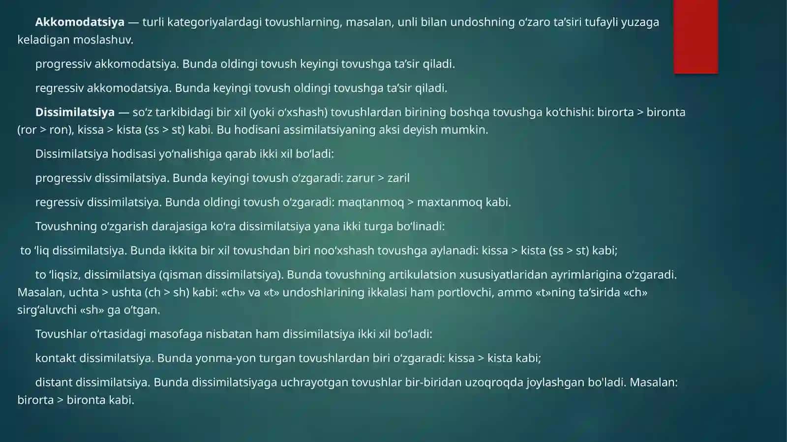 Fonetik jarayonlar. Fonemaning variantlashuvi. 4
