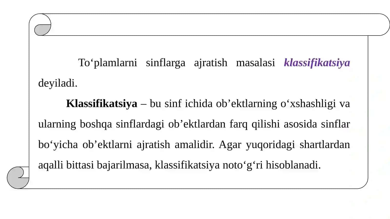 TO‘PLAMLARNI SINFLARGA AJRATISH 4