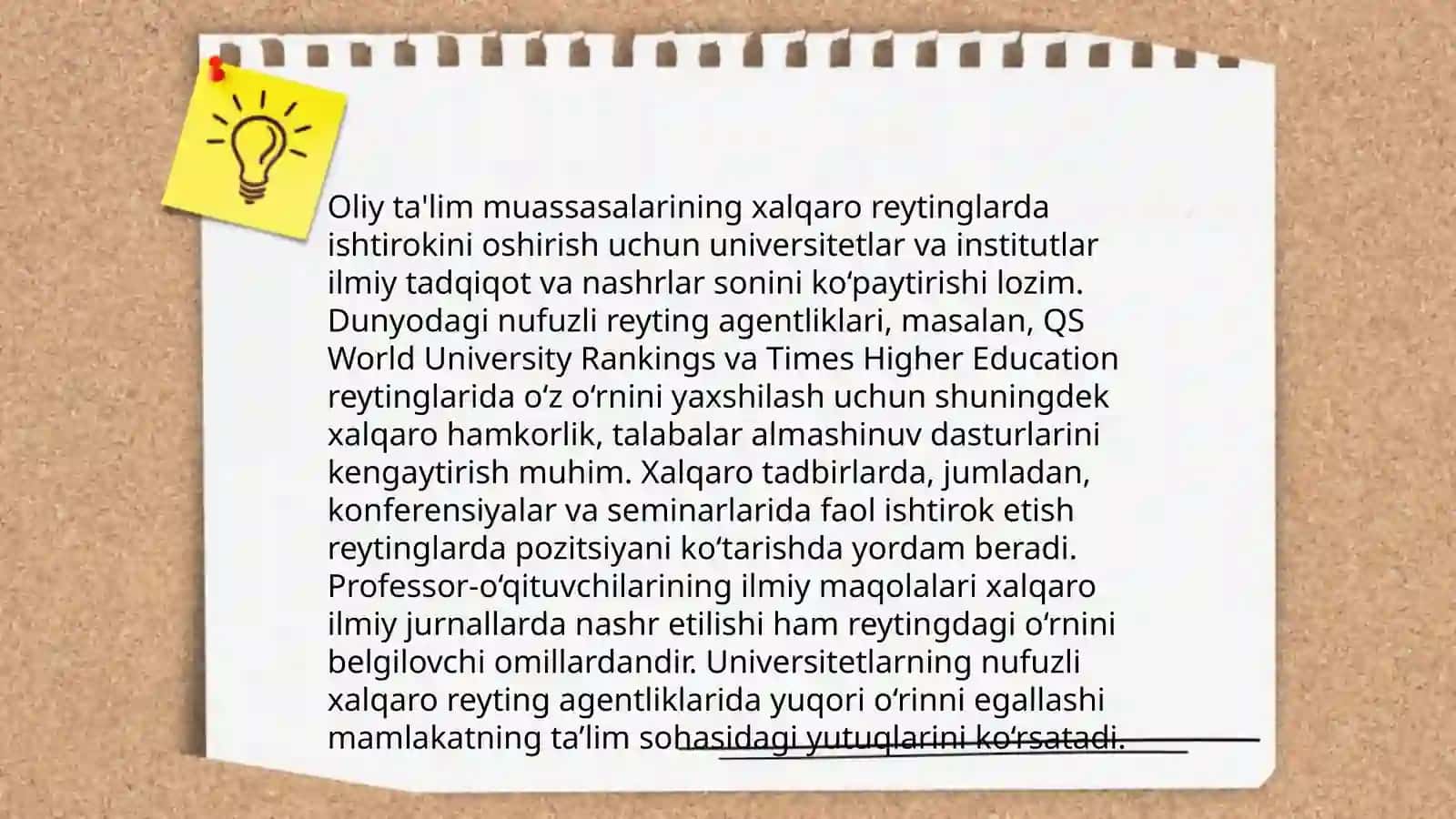 Oliy ta'lim sohasidagi amalga oshirilgan islohotlar 4