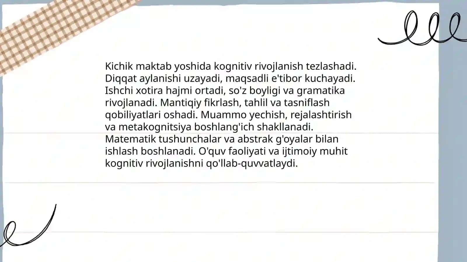 Kichik maktab yosh davri 4