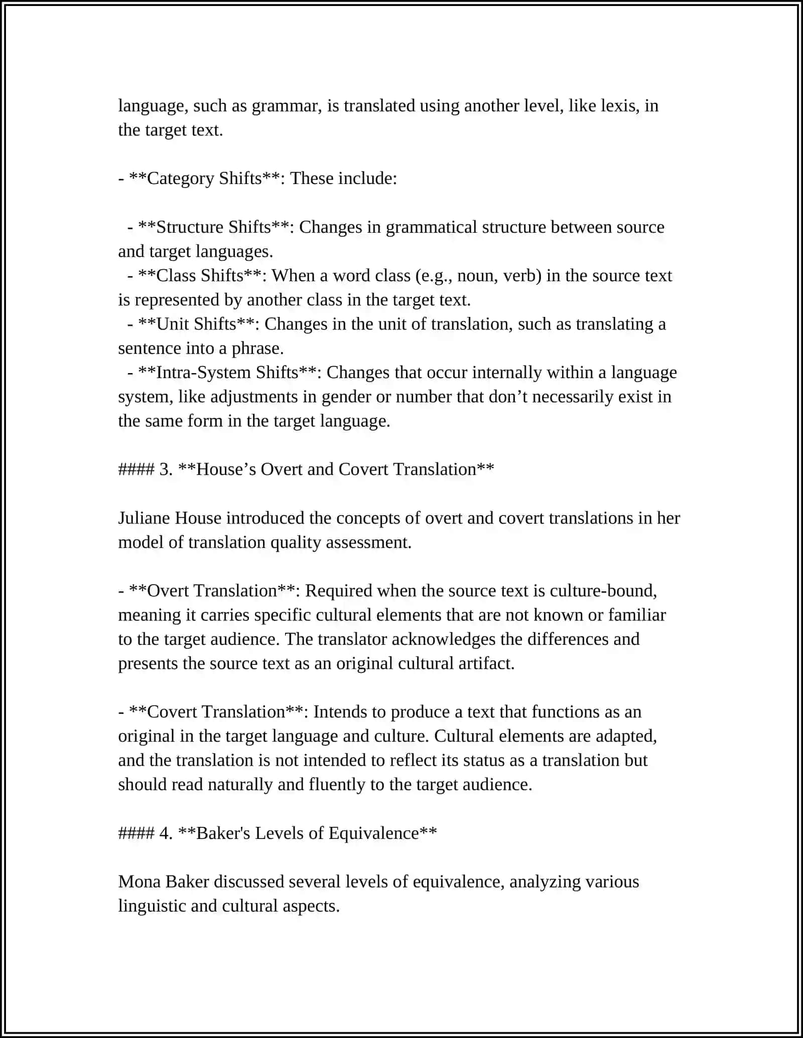 EQUIVALENCE AND ADEQUACY IN TRANSLATION 4