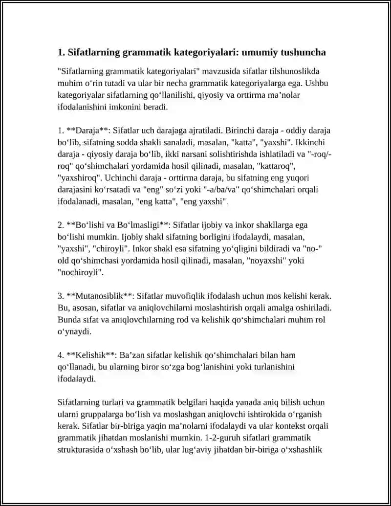 Sifatlarning Grammatik Kategoriyalari 4