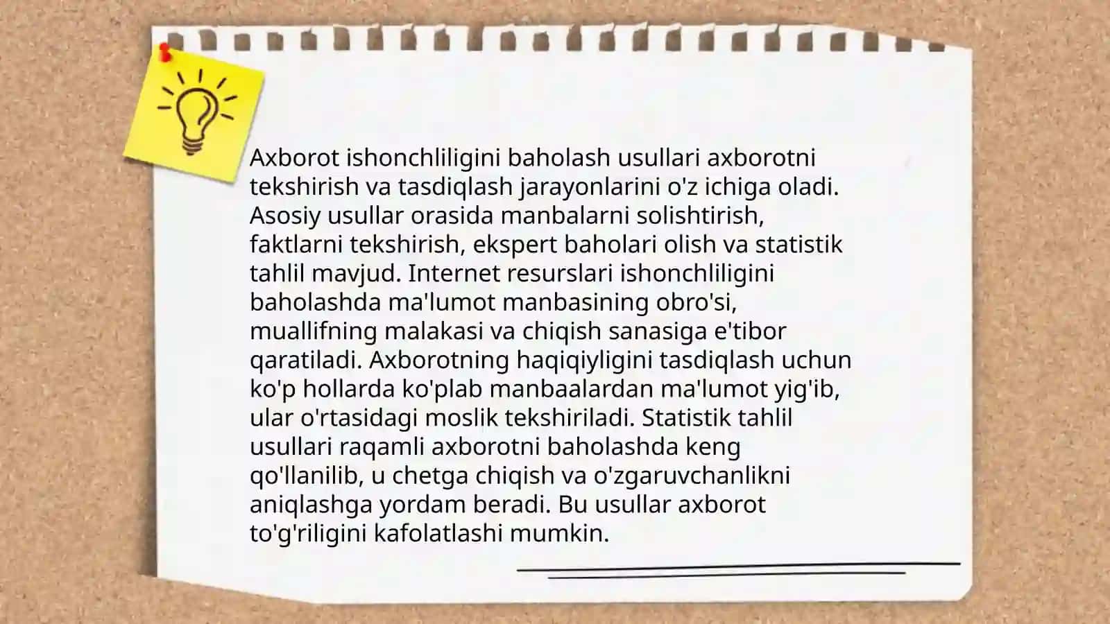 Axborot turlari va ishonchliligi 4