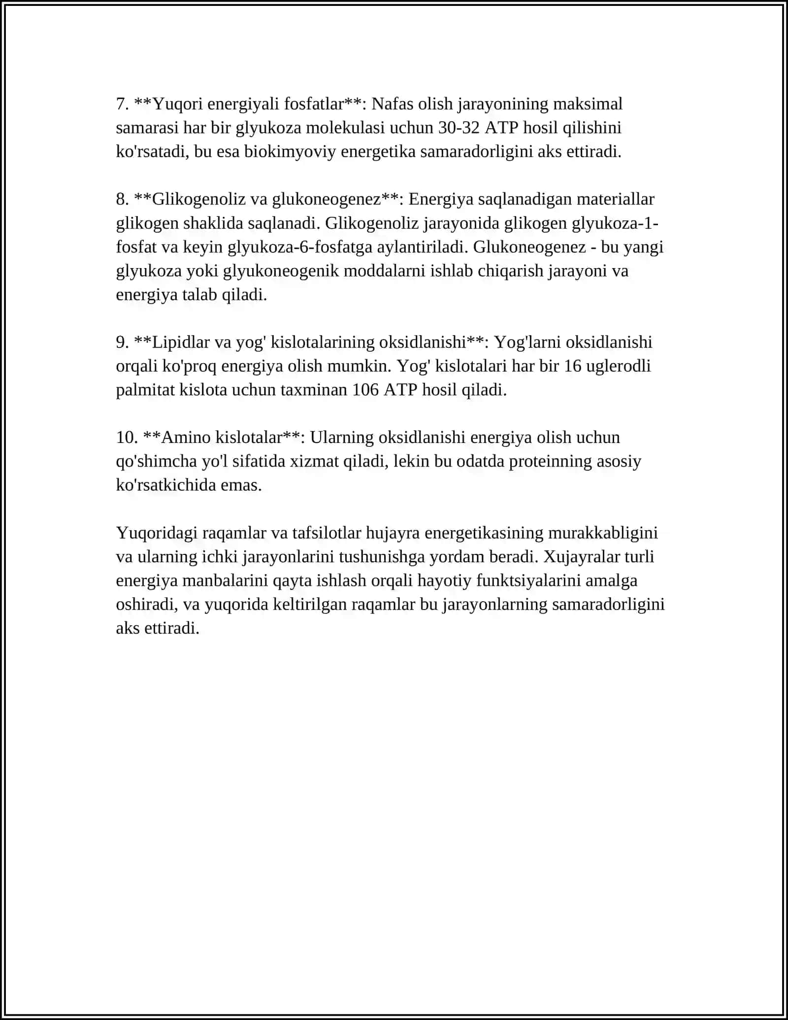 ORGANIZMDA ASOSIY ENERGIYA ALMASHINUV TENGLAMASI VA UNI TASHKIL ETUVCHILARI 4