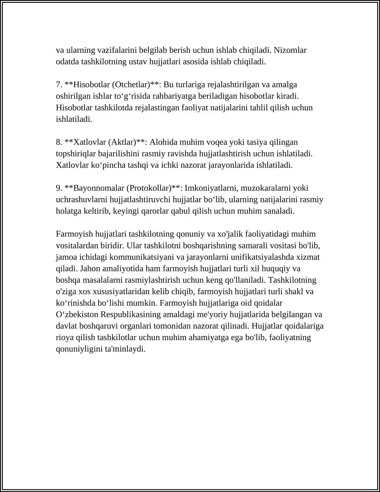 FARMOISH HUJJATLARI 4