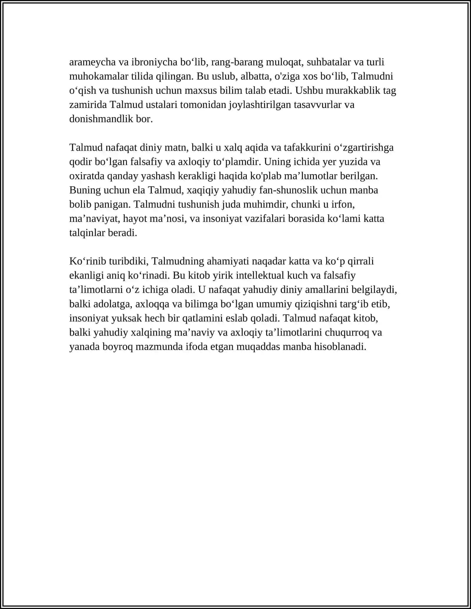 YAHUDIYLIK DININING KITOBI TALMUD HAQIDA YORITING 4