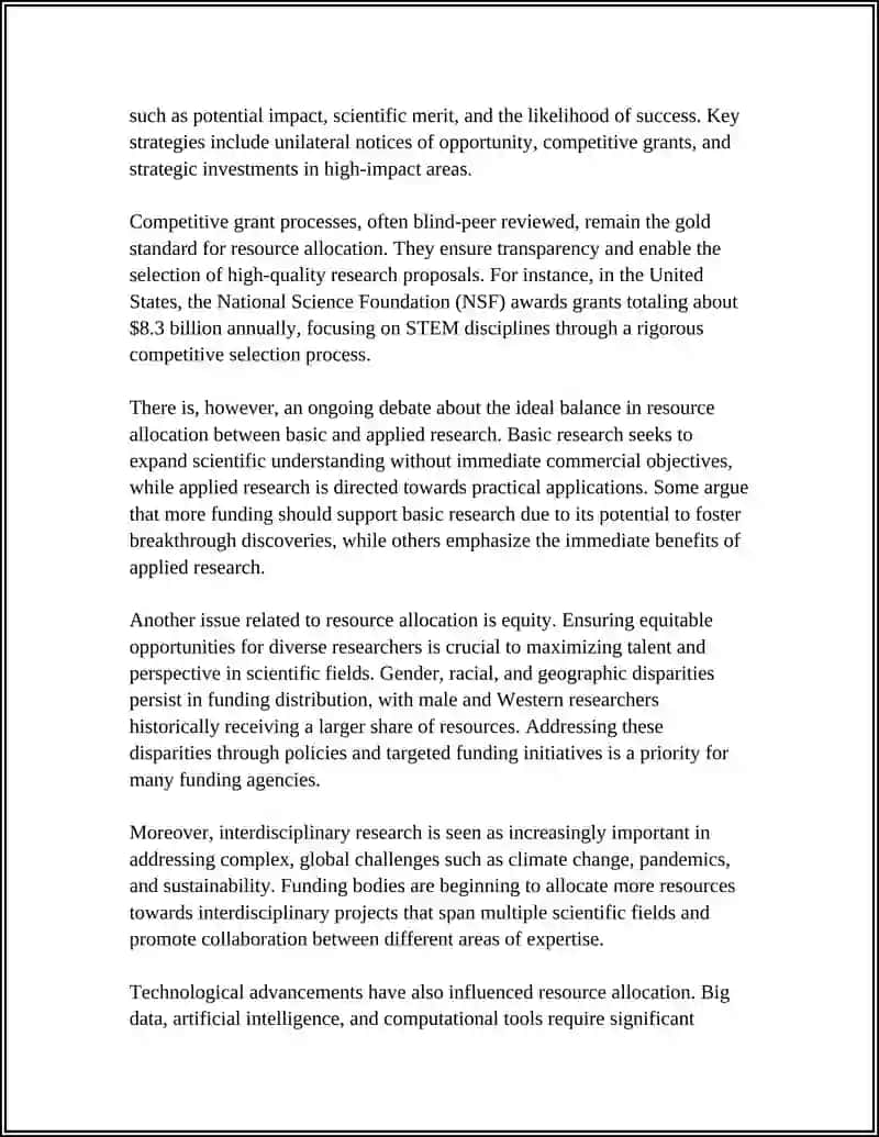 Research funding and resource allocation 4