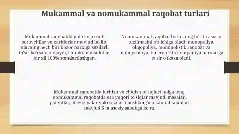 Raqobatning shakllari va usullari 4
