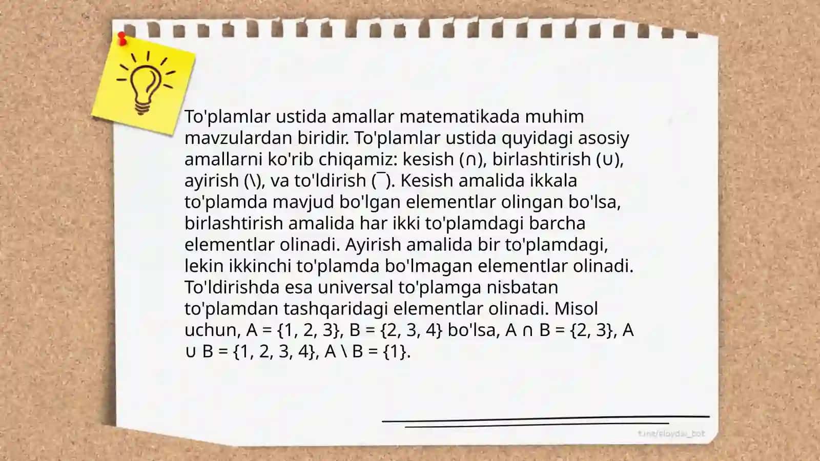 To'plamlarni sinflarga ajratish 4