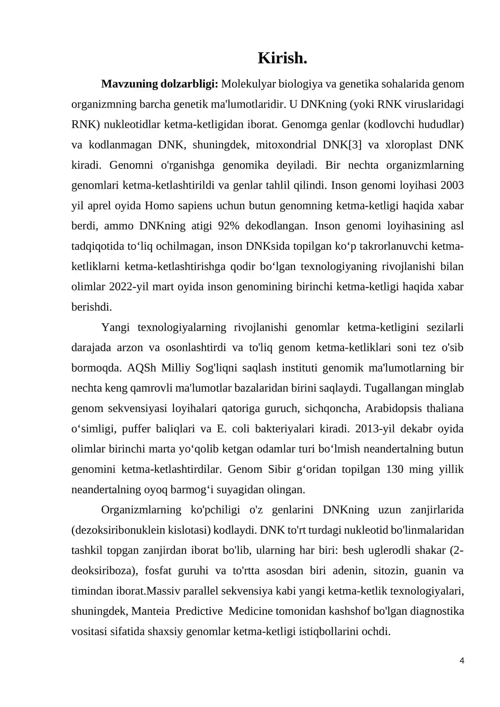 Genomning RNK darajasidagi taxlili 4