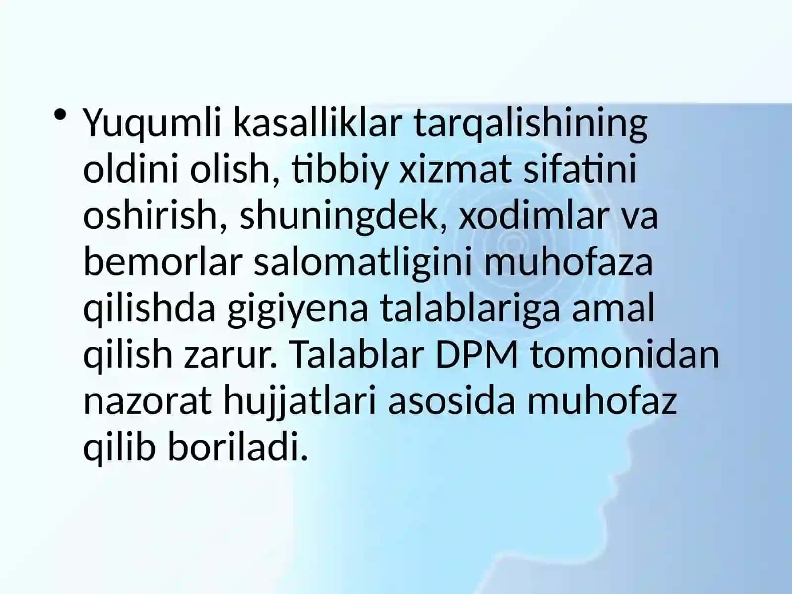 Loyiha materiallariboʻyichadavolash-profilaktika muassasalarini baholash 4