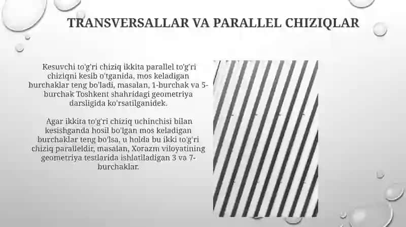 To'g'ri chiziqlarning parallelik alomatlari 4
