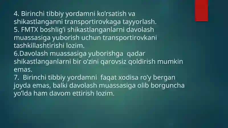 DASTLABKI TIBBIY YORDAM 4