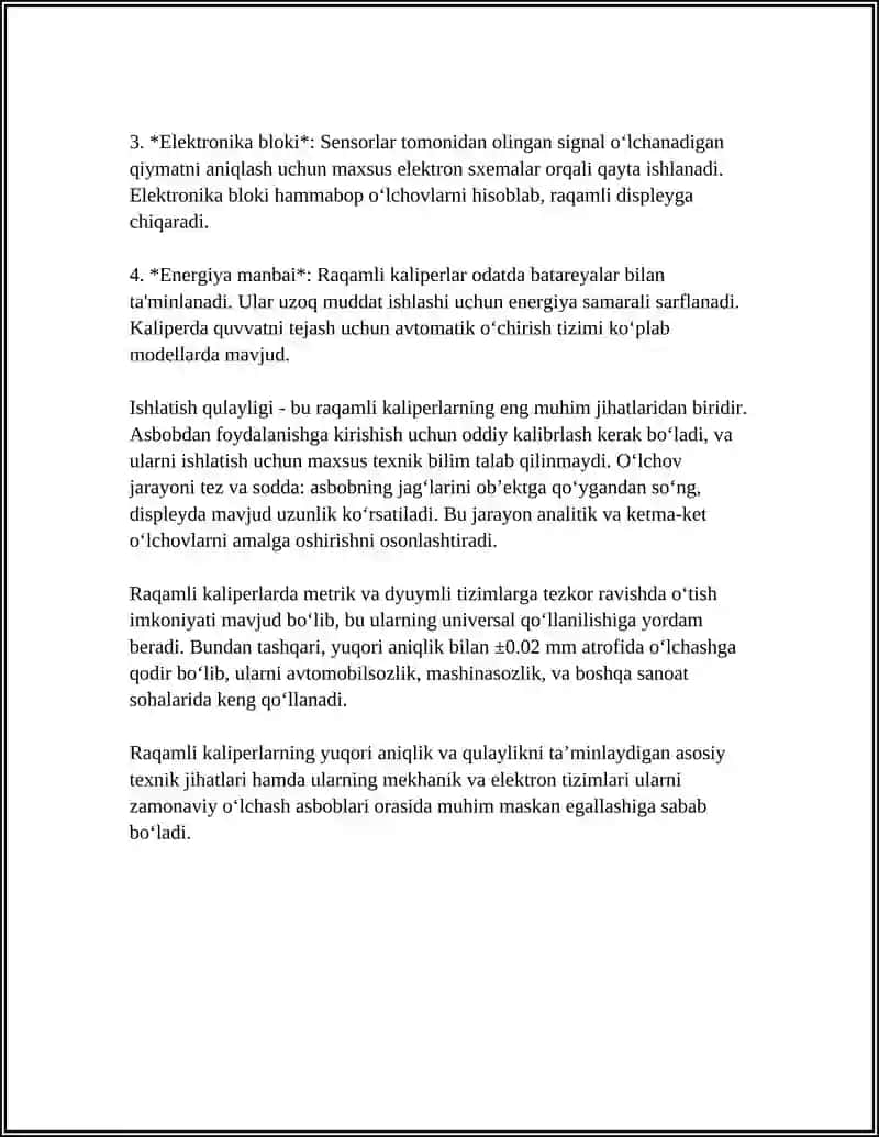 ZAMONAVIY UZUNLIK O`LCHASH ASBOBLARI NIMALARDAN IBORAT 4