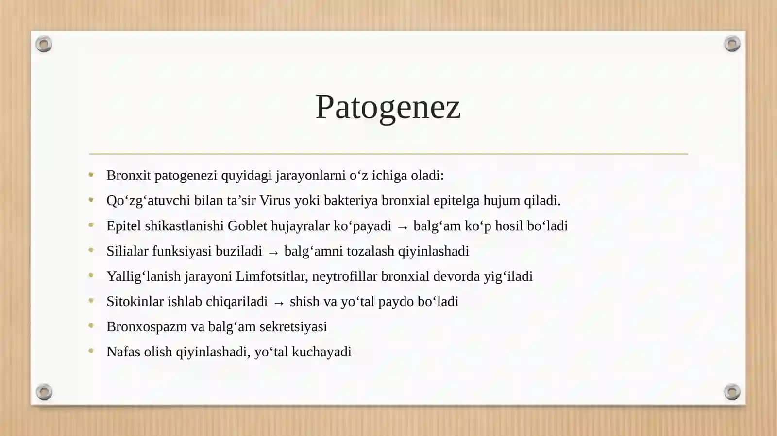 BRONXIT KASALLIGINING QO'ZG'ATUVCHILARI, PATOGENEZ VA LABORATORIYA TASHHISI. GEMOFIL BAKTERIYALARNI (INFLYUEMSA TAYOQCHASI, YUMSHOQ SHANKR QO'ZG'ATUVCHISI) AMALIYOTIDAGI AHAMIYATI TASHHISI 4
