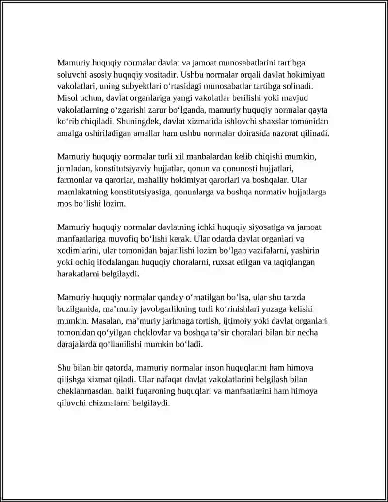 Mamuriy Huquqiy Normalar 4