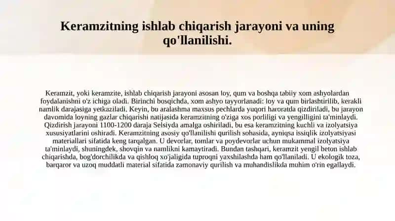 Issiqlik izolyatsiya keramikasi. Keramzit 4