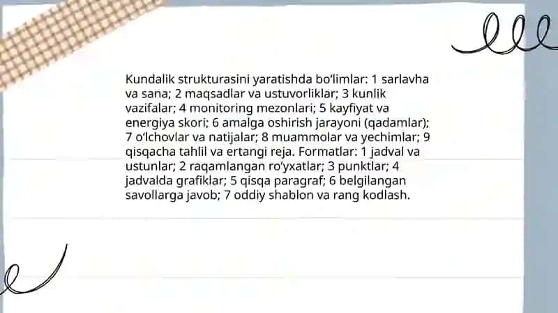 Kundalikni boshlash: maqsad va intilishlarni belgilash 4