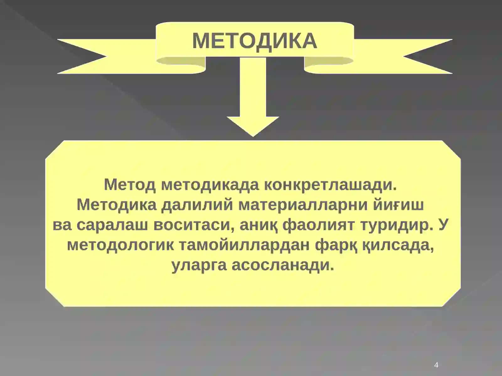 Метод ва методология: асосийтушунчалар 4