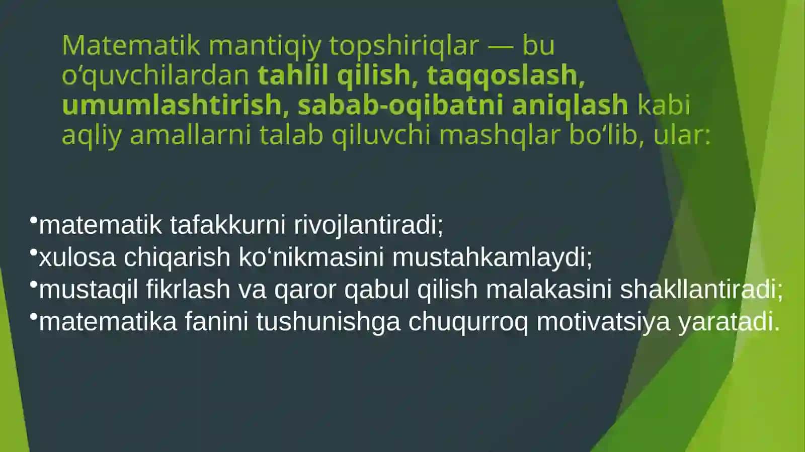 MATEMATIKADA MANTIQIY TOPSHIRIQLAR METODIKASI 4