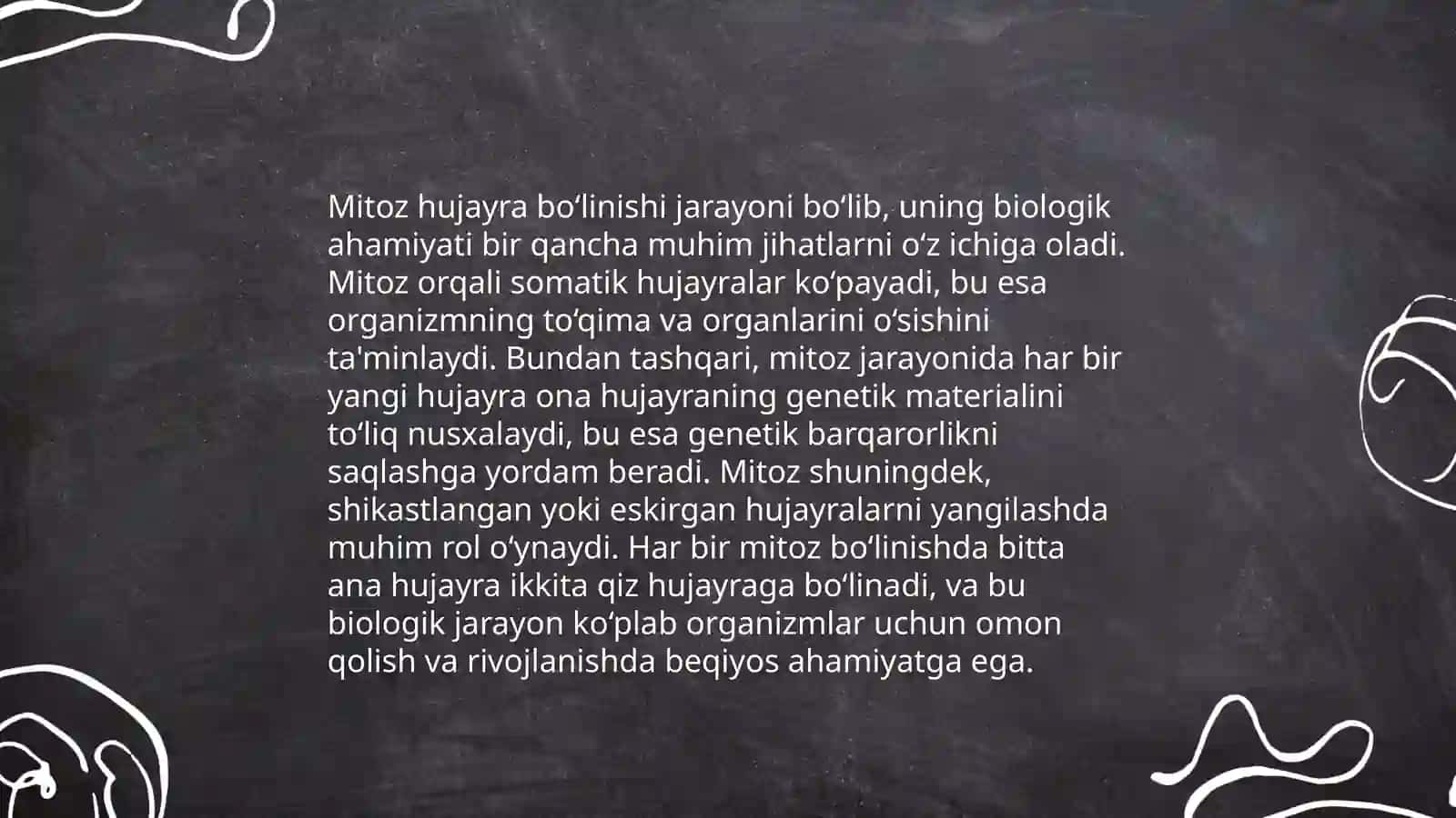 Mitoz boʻlinish jarayoni 4