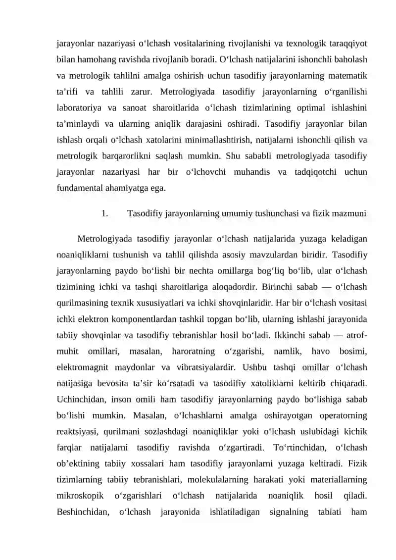 Tasodifiy jarayon tushunchasi va uning matematik ta’rifi 4