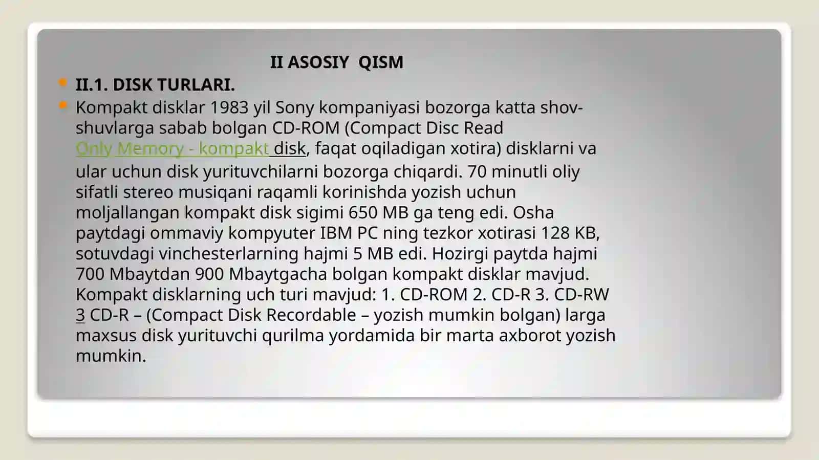 DISK TURLARI VA ULAR BILAN ISHLASH 4