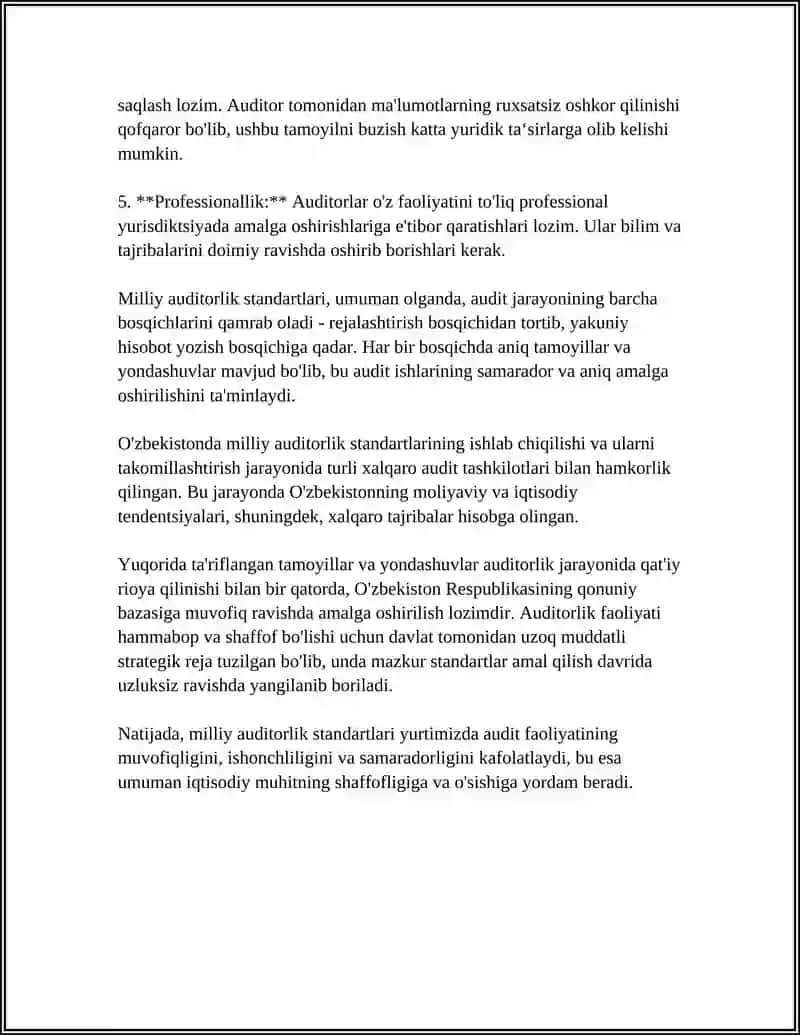 AUDITORLIK FAOLIYATINING MILLIY STANDARTLARI 4