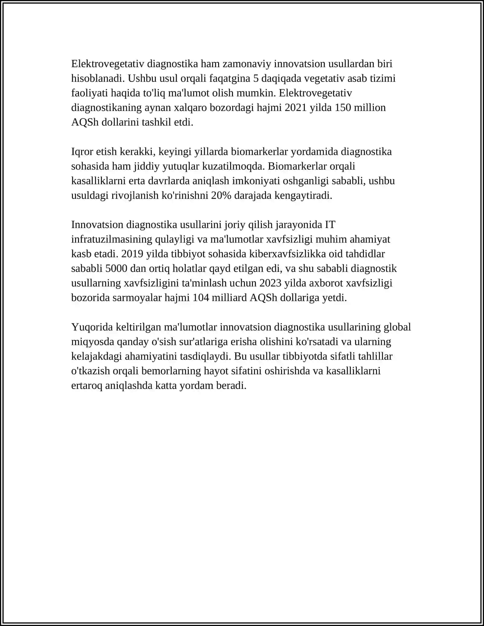 INOVATSION TIBBIYOTDA DIAGNOSTIKA USULLARI VA ULARNING AHAMIYATI 4