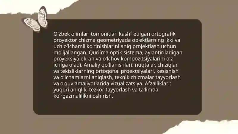 O'zbek olimlari kashf etgan chizma asbob uskunalar 4