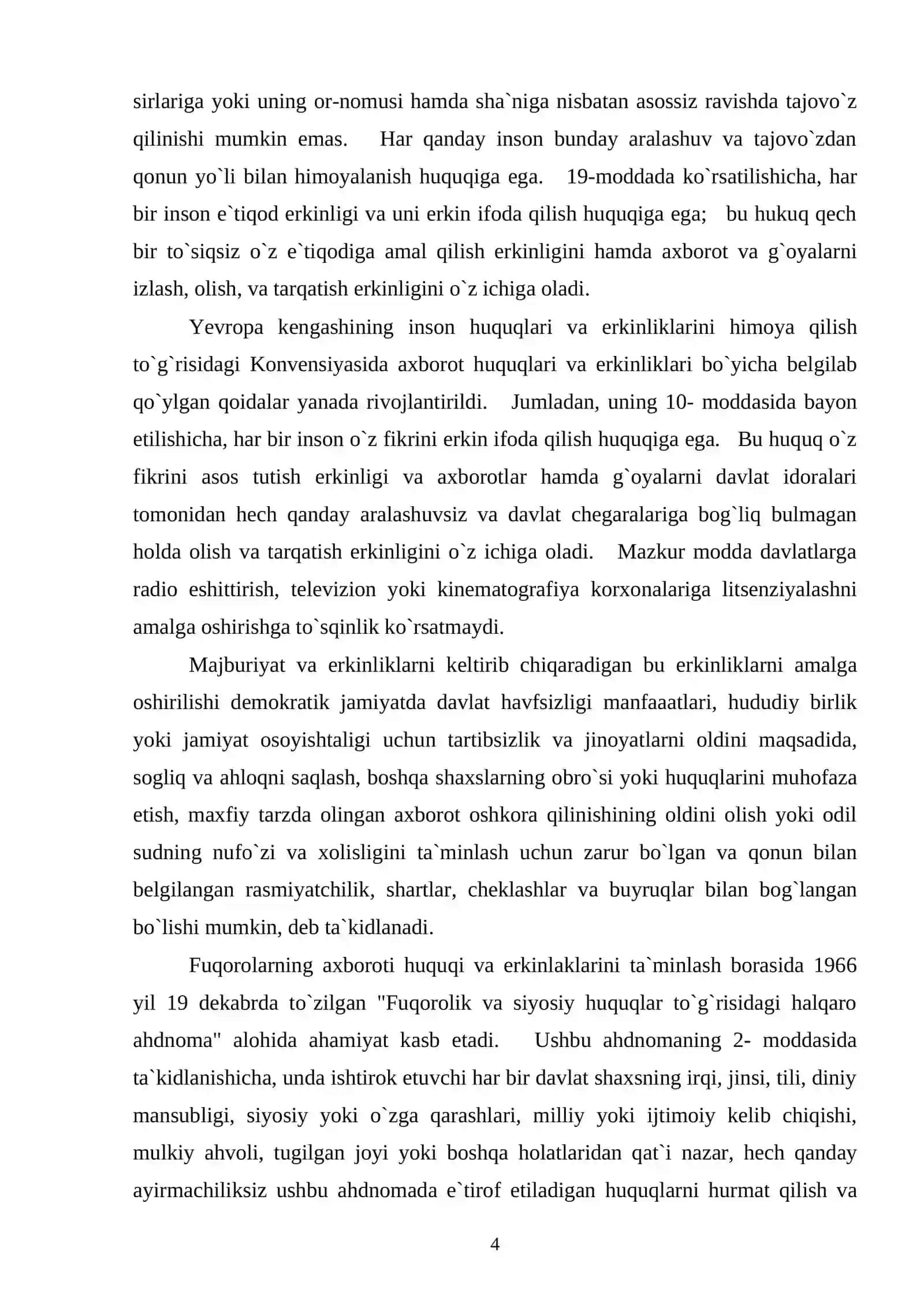 Ommaviy axborot vositalari faoliyati 4