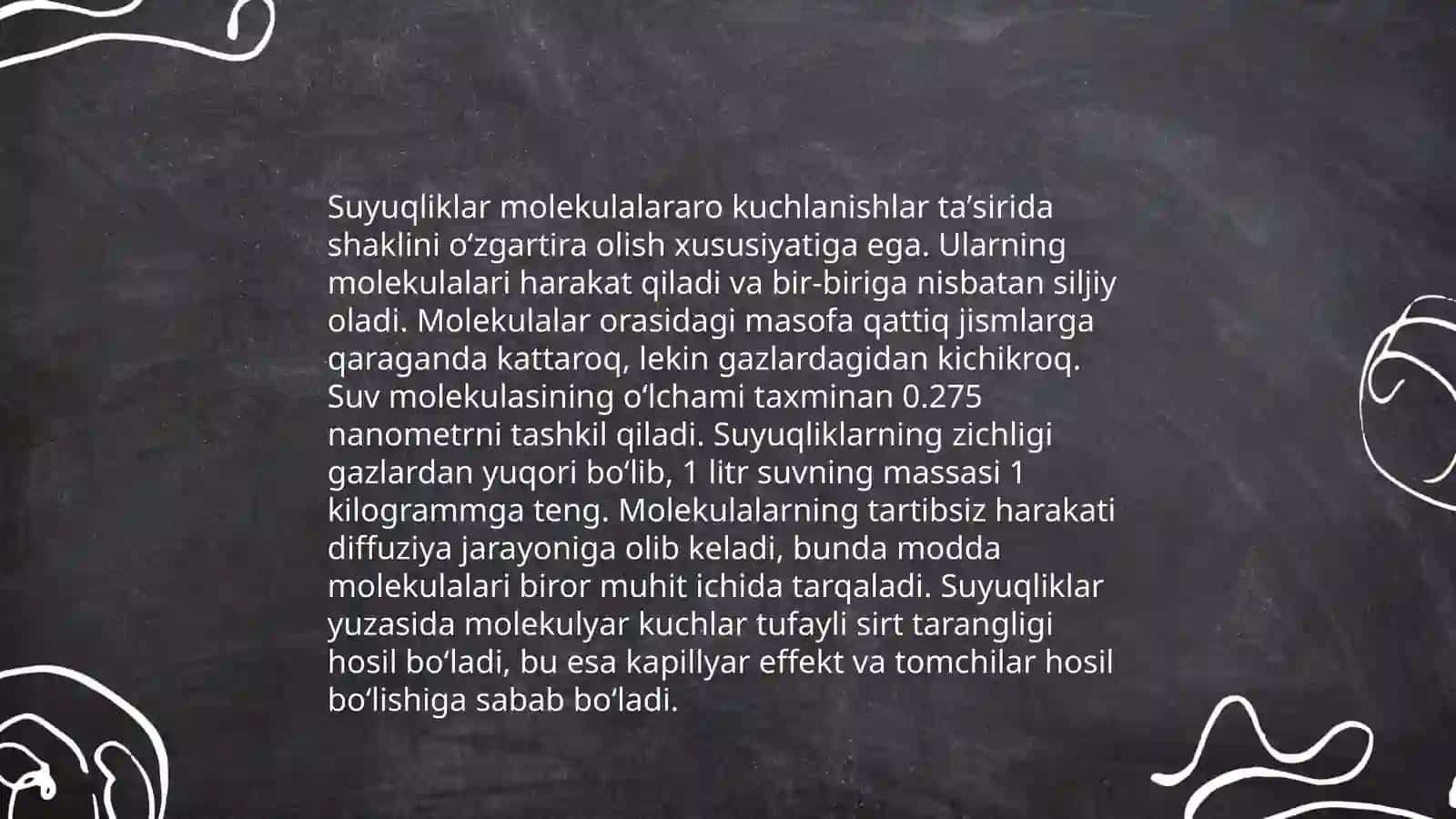 Suyuqliklarning fizikasi 4
