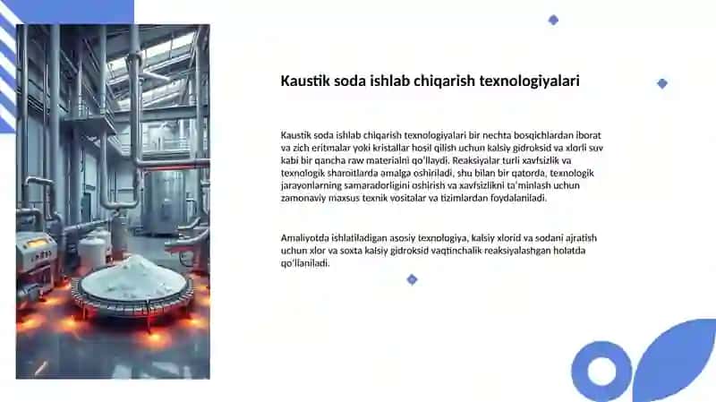 Sanoatda kaustik soda va xlor ishlab chiqarishning zamonaviy usullari 4