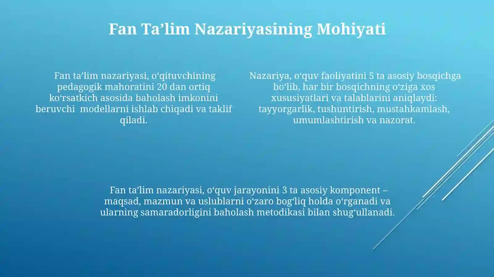 Fan Taʼlim Nazariyasi 4