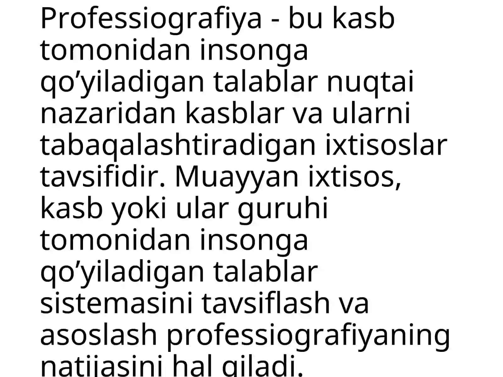 Professiografiya haqida umumiy tushuncha 4