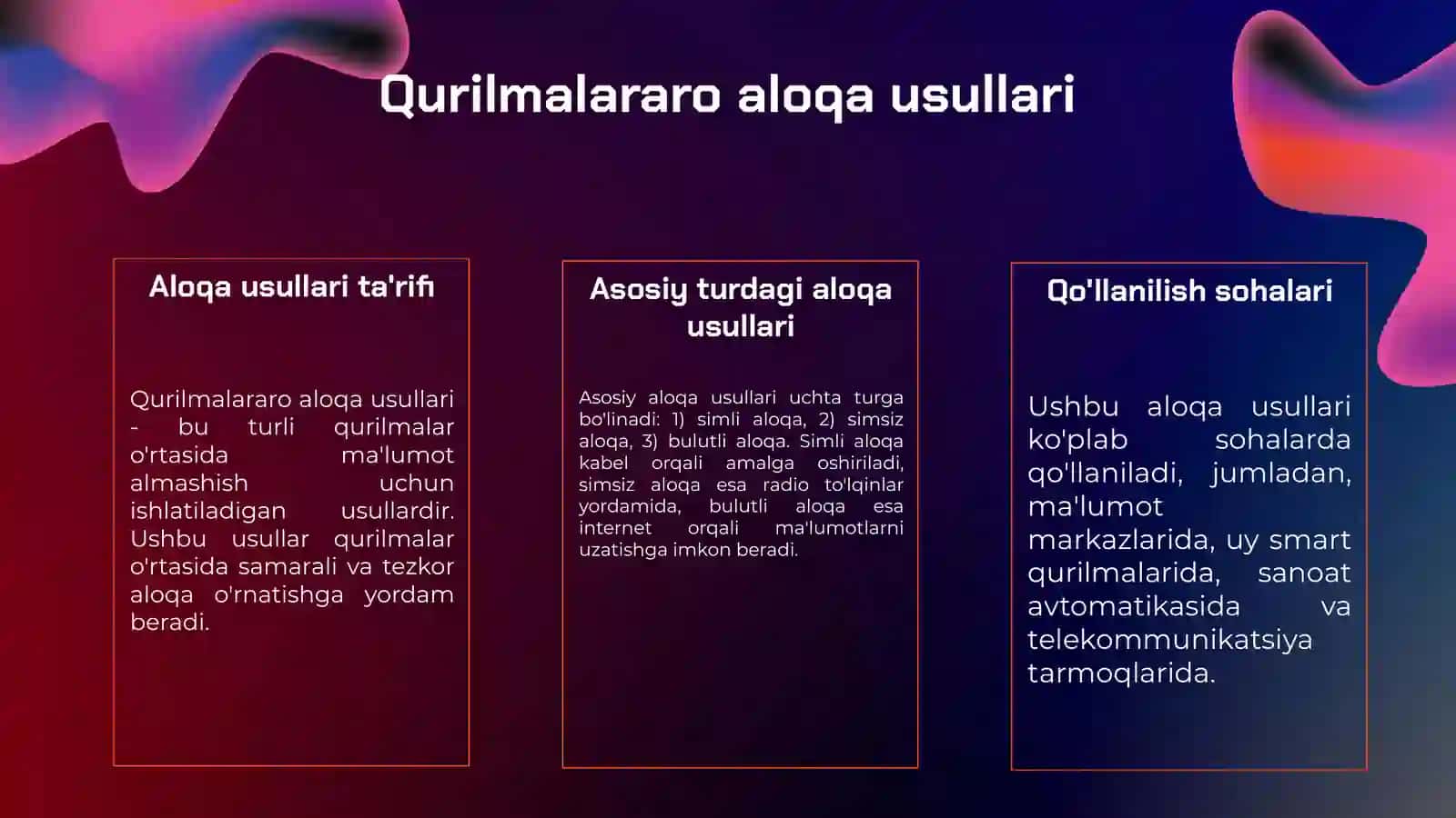 Turli Interfeyslar Orqali Aloqa Qiluvchi Qurilmalar 4