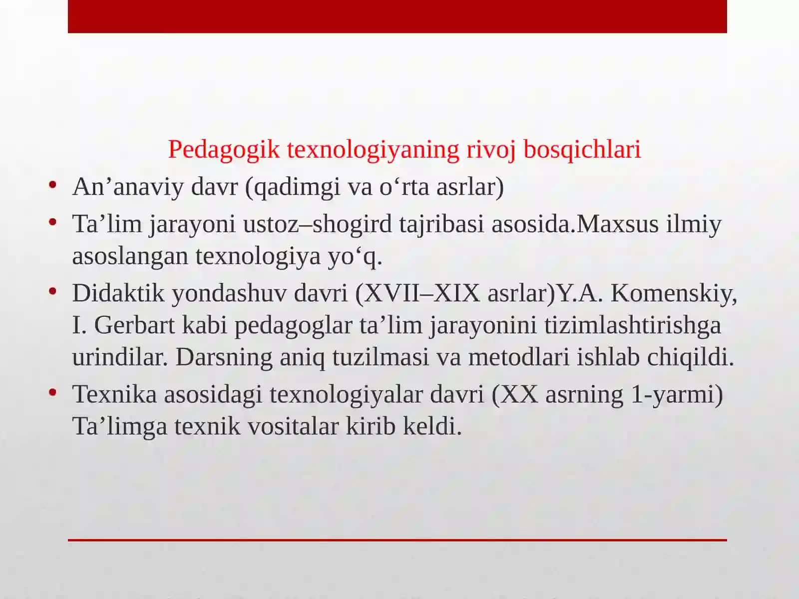 Pedagogik texnologiyalar tarixi 4