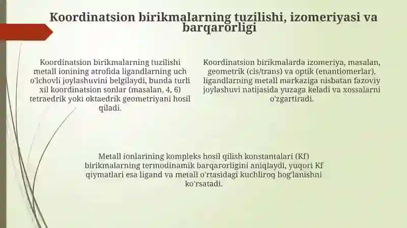 Dativ bogʻlanish va koordinatsion birikmalar 4