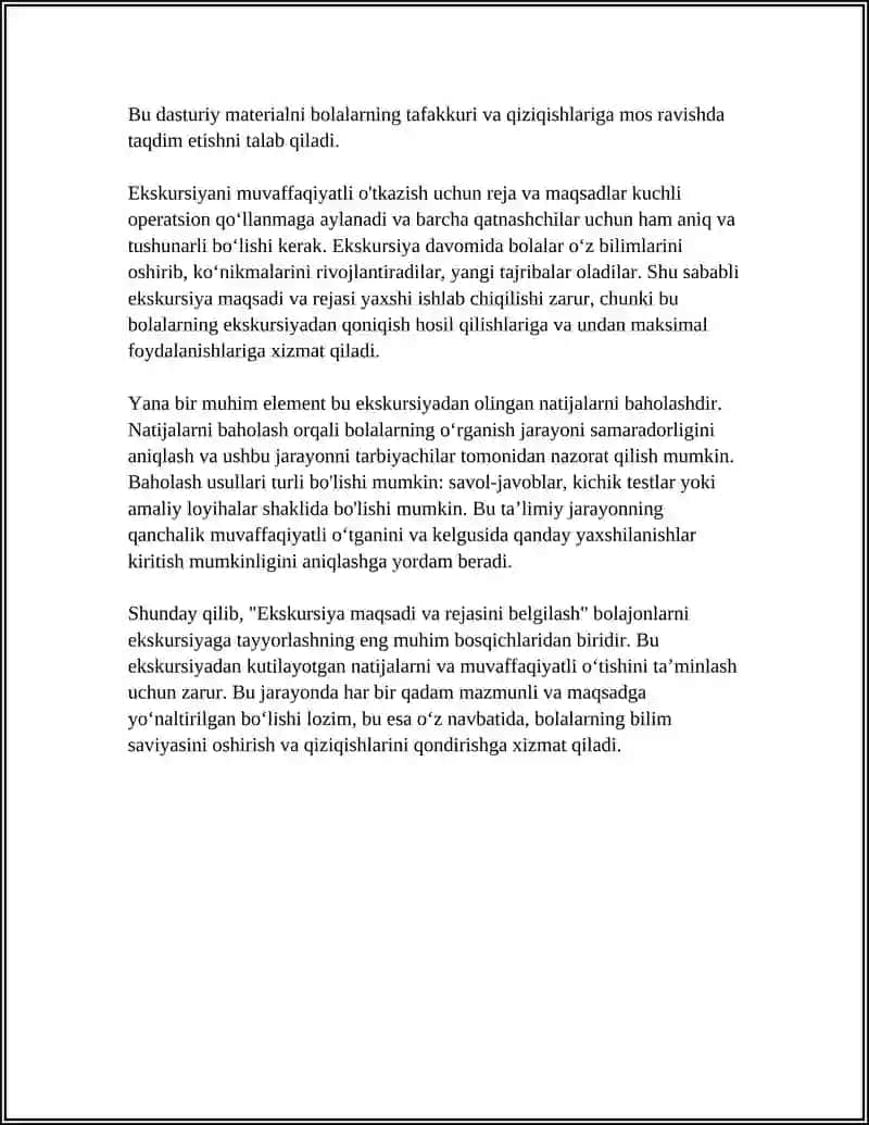 BOLAJONLARNI EKSKURSIYAGA TAYYORLASH 4