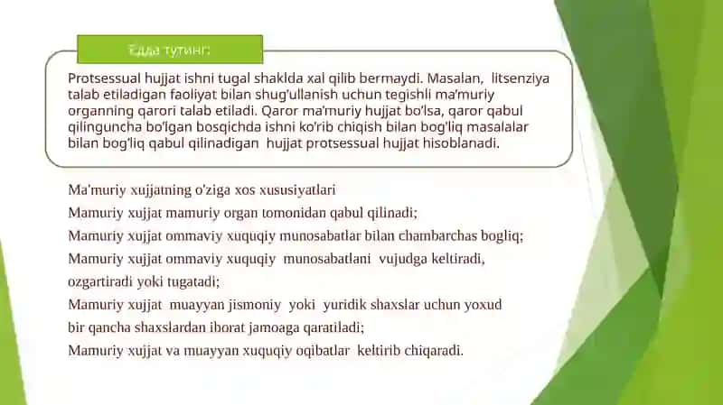 Ma'muriy akt taqdimot 4