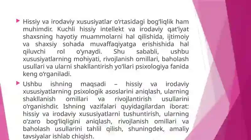 Hissiy irodaviy xususiyatlar 4