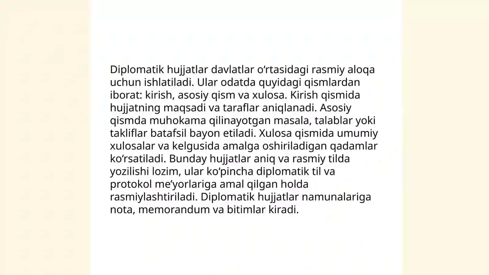 Diplomatik va tijorat yozishmalari 4