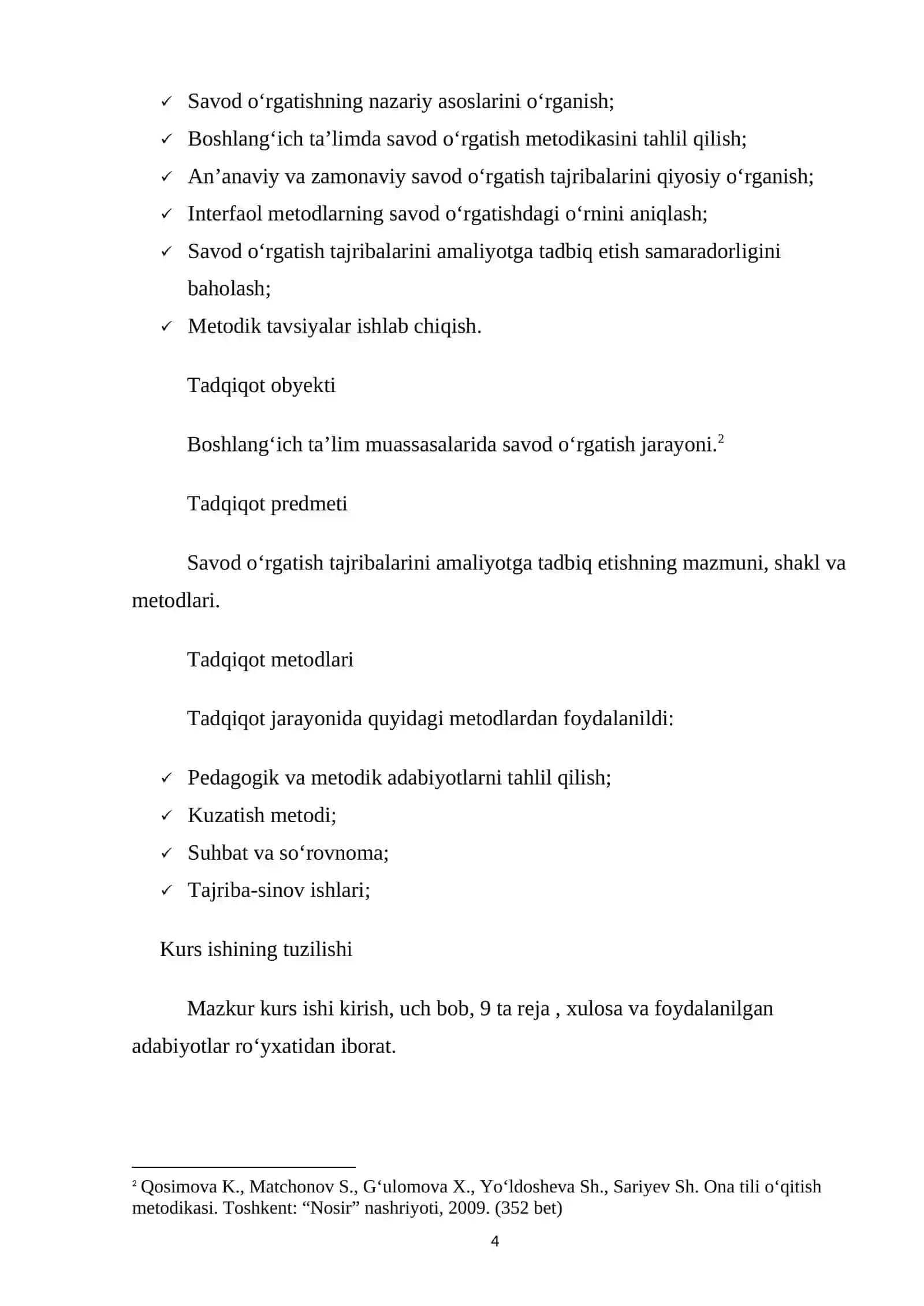 MAVZU: “SAVOD O'RGATISH TAJRIBALARINI TADBIQ ETISH”. 4