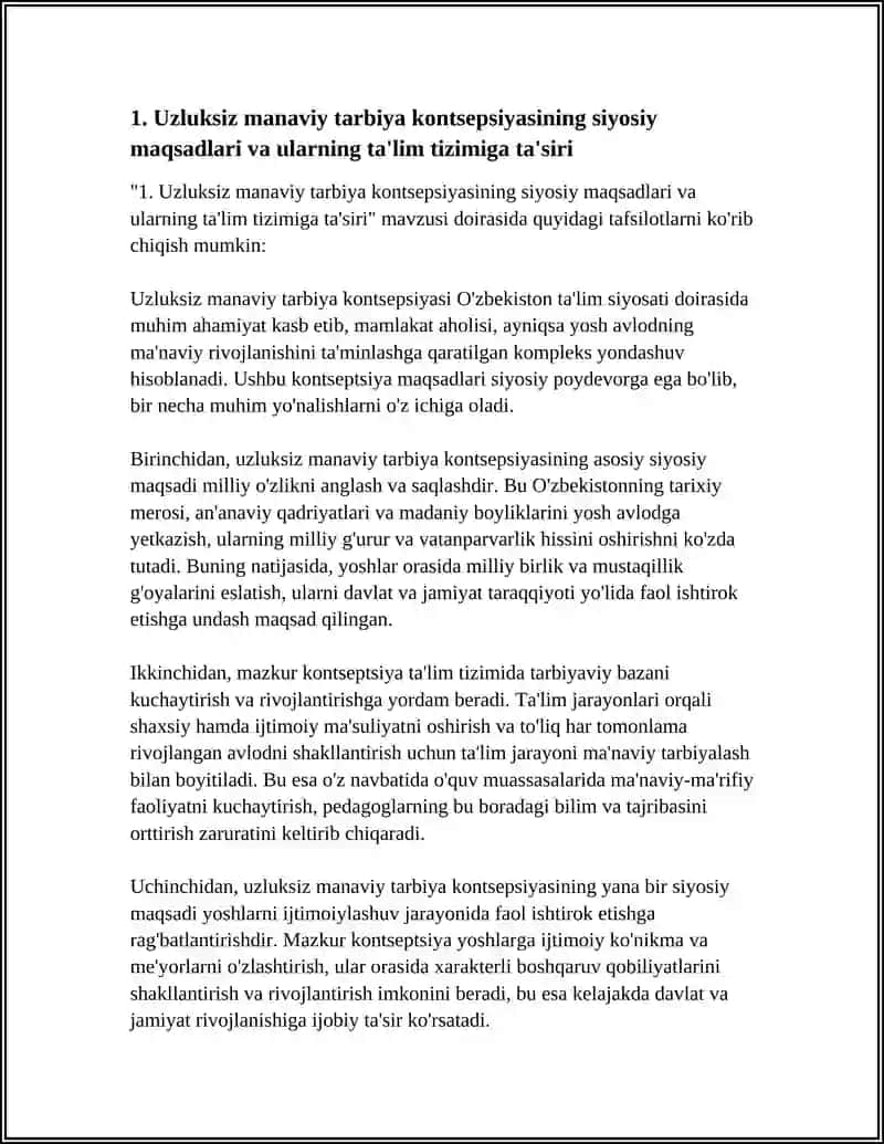 UZLUKSIZ MANAVIY TARBIYA KONSEPSIYANING MAQSAD VA VAZIFALARI HAMDA DIDAKTIK QARASHLARNI SIYOSIY TAHLILI 4