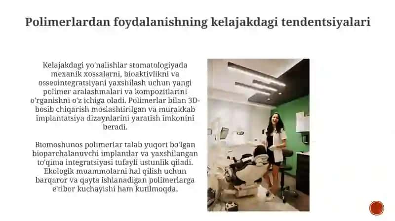 Polimerlar. Ortopedik stomatologiyada ishlatiladigan plastmassalar, ularning turlari 4