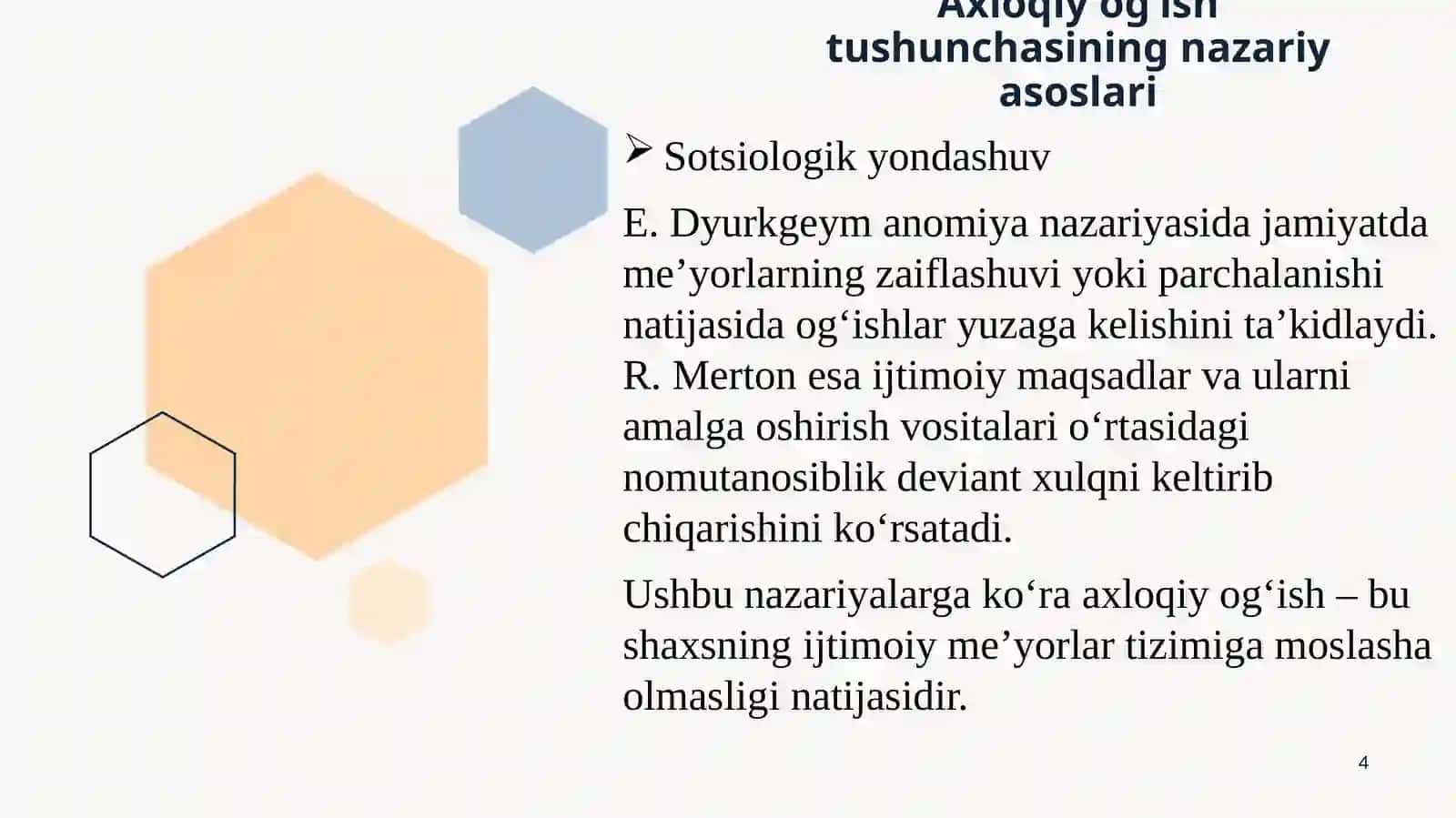 OG’ISHGAN XULQ KLASSIFIKATSIYASI 4