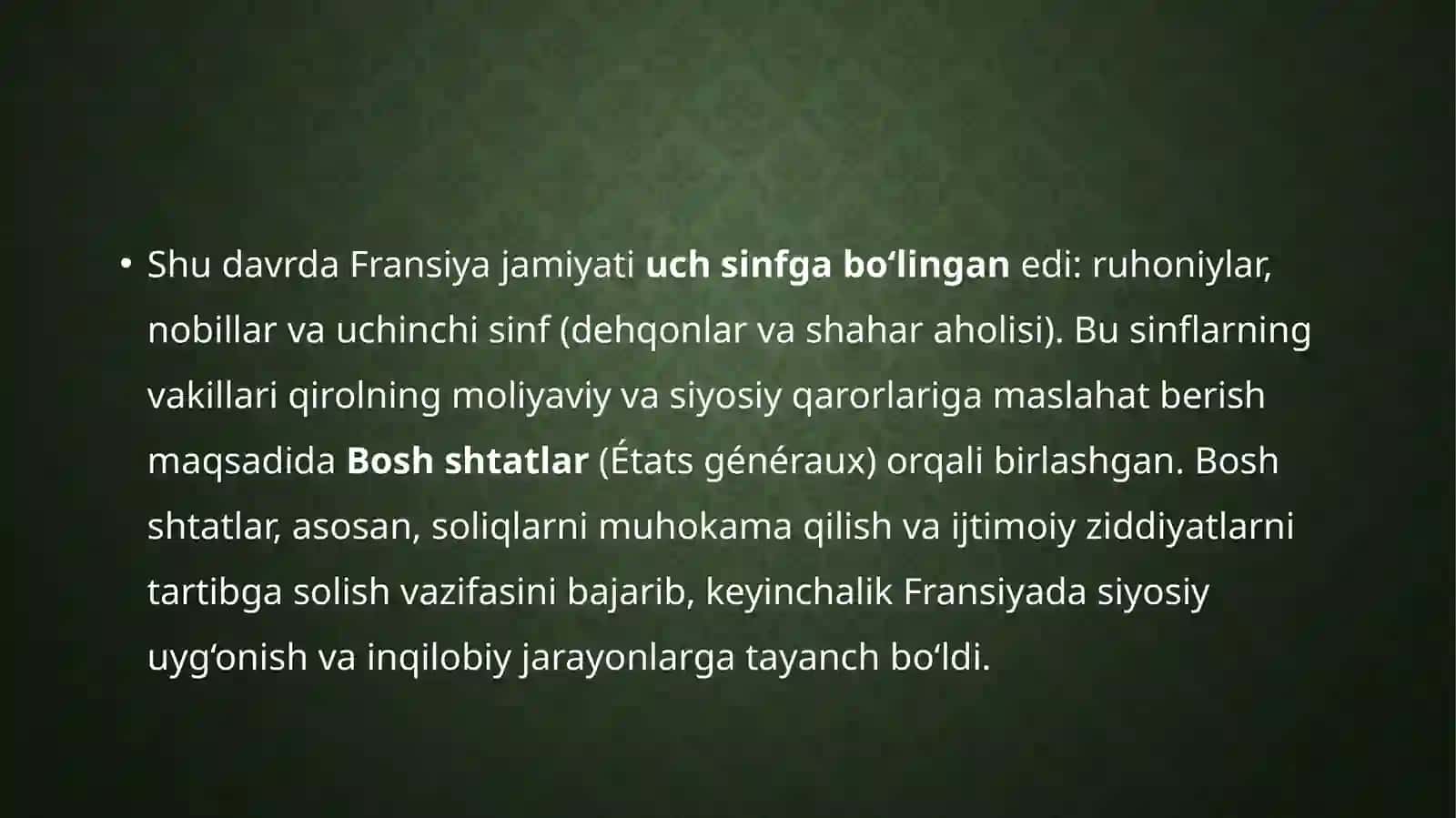 Fransiya bosh shtatlari. 4